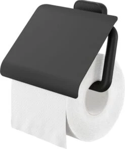Tiger Carv - Toiletrolhouder Met Klep - Zwart -Merkloos Shop 1005x1200