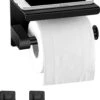 Toiletrolhouder Met Plankje - Zelfklevend Of Boren - WC Rolhouder - Incl. Handdoekhaakjes - Zwart 1 Toiletrolhouder Met Plankje - Zelfklevend Of Boren - WC Rolhouder - Incl. Handdoekhaakjes - Zwart -Merkloos Shop 1021x1200