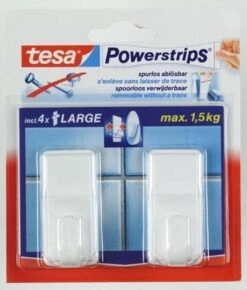 Tesa Powerstrips Haken Classic Large - Wit - 2 Stuks -Merkloos Shop 1022x1200