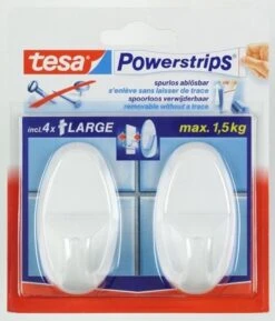 Tesa Powerstrips Haken Large - Wit - 2 Stuks -Merkloos Shop 1027x1200