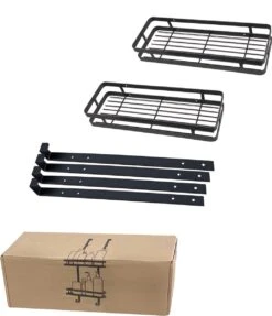 Merkloos Stainless Doucherek Zonder Boren - Douche- En Badrekje - Doucherek Zwart - Doucherek Hangend - Badkamer Accessoires - RVS - 2 Laags -Merkloos Shop 1032x1200