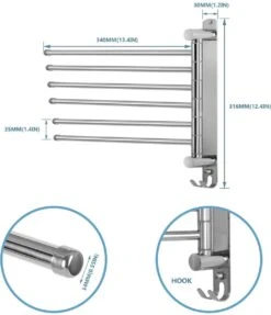 Handdokenrek Badkamer - Handdoekhouder RVS 180° Draaibare Badhanddoekhouder Met 6 Armen Zwenkarm Handdoekenrek Wandmontage Met Haken Badkamerhanddoekhouders Voor Badkamer, Keuken En Kledingkast - (WK 02123) 11 Handdokenrek Badkamer - Handdoekhouder RVS 180° Draaibare Badhanddoekhouder Met 6 Armen Zwenkarm Handdoekenrek Wandmontage Met Haken Badkamerhanddoekhouders Voor Badkamer, Keuken En Kledingkast - (WK 02123) -Merkloos Shop 1034x1200 1