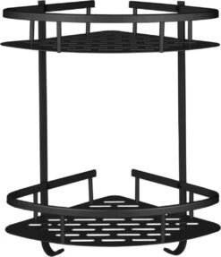 Merkloos Doucherek 2 Laags - Douche Rek Zwart Hangend - Incl 2 Haken Badkamer Accessoires -Merkloos Shop 1034x1200 3