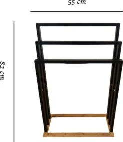 Handdoekrek Badkamer - Handdoekrek - Handdoekladder - Handdoekrek Zonder Boren - Handdoekrek Vrijstaand - Handdoekenrek Badkamer - Handdoekenrek Vrijstaand - Handdoekenrek - Handdoekenladder - Zwart - Hout - Zonder Boren -Merkloos Shop 1044x1200