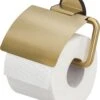 Tiger Tune - Toiletrolhouder Met Klep - Messing Geborsteld / Zwart -Merkloos Shop 1045x1200