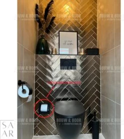 SAAR -Inbouw Toilet Reserve Rolhouder RVS - Met - MAT ZWART - Inzetstuk , (uitneembaar) -72 X 20 X 13 Cm - Inbouwdiepte 12 Cm -Merkloos Shop 1078x1200 1