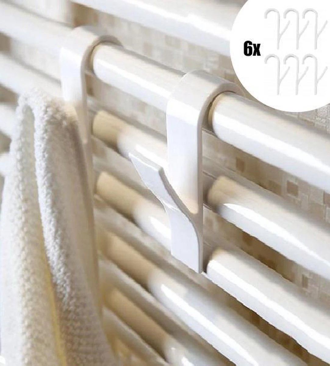 Merkloos 6x Handdoekhaakjes - Handdoekhaken Radiator - Radiator Kapstokhaak - Handdoekenrek Badkamer - Hangend - Haakjes | 6 Stuks - Hoge Kwaliteit! 2 Merkloos 6x Handdoekhaakjes - Handdoekhaken Radiator - Radiator Kapstokhaak - Handdoekenrek Badkamer - Hangend - Haakjes | 6 Stuks - Hoge Kwaliteit!