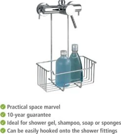 WENKO Doucherek Milo 25x36cm RVS Glanzend - Doucherek Zonder Boren - Doucherek Hangend -Merkloos Shop 1083x1200 4