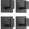Stål Handdoekhaakjes Zelfklevend Zwart - Vierkant - 4 Stuks -Merkloos Shop 1088x1200