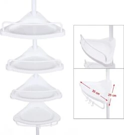 Merkloos Telescopisch Douche Rek Met 4 Lagen - Verstelbaar Bad / Douche Hoekrek Opbergrek - Uitschuifbaar Van 85-305 Cm - Wit 12 Merkloos Telescopisch Douche Rek Met 4 Lagen - Verstelbaar Bad / Douche Hoekrek Opbergrek - Uitschuifbaar Van 85-305 Cm - Wit -Merkloos Shop 1102x1200 2