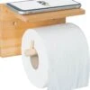 JoFlow® Toiletrolhouder Met Plankje | Wc Rolhouder Staand | Bamboe Badkamer Accessoires | Montage Met Schroeven En/of 3M Plakstrips -Merkloos Shop 1103x1200