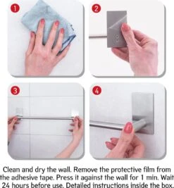 Tatkraft John - Zelkflevende Handdoekstang - Vaatdoek/Keukengerei/Handdoeken Stang Houder Rek Handdoekenrek Muur Steun - Wand Ophangsysteem Voor In De Keuken/Badkamer/Keukenkast - Handdoekrek Handdoekenstang - Zonder Boren - Geborsteld RVS - 40CM -Merkloos Shop 1111x1200