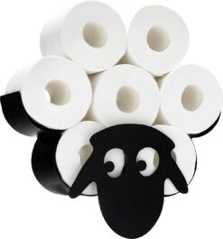 Toiletrol Houder - Zwart - Schaap - WC Rolhouder - Hangend