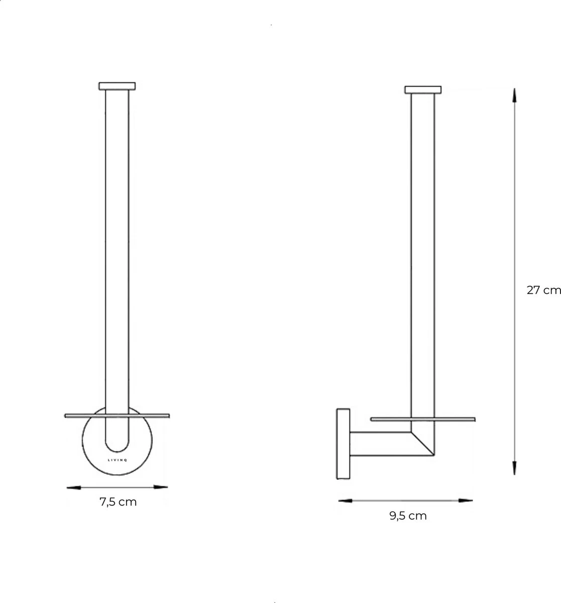 Reserverolhouder Zwart - Voor 2 Rollen - Reserve Rolhouder - Reserverolhouder Hangend - Toiletrolhouder - WC Rolhouder 7 Reserverolhouder Zwart - Voor 2 Rollen - Reserve Rolhouder - Reserverolhouder Hangend - Toiletrolhouder - WC Rolhouder - Afbeelding 5