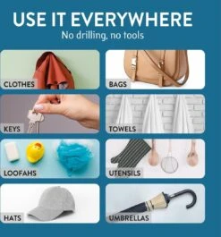 Tatkraft George Heavy Duty Zelfklevende Wandhaakjes - RVS Handdoekhouder Haak - Muur Ophang Zelfklevend Muurhaak Ophanghaakjes - Handdoekklem Keuken Ophanghaak Zonder Boren - Wand Theedoek / Handdoek Houder - Universeel Gebruik - Set Van 4 Stuks -Merkloos Shop 1120x1200 2