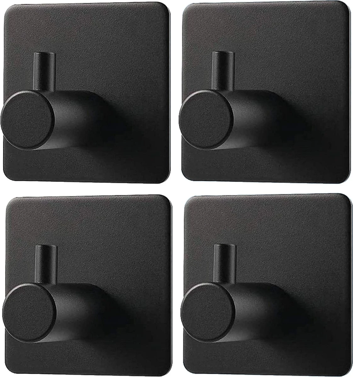 Trendfield Handdoekhaakjes Zelfklevend Zwart - 4 Vierkante Zwarte Handdoek Haakjes - Handdoekhaak - Zwart 3 Trendfield Handdoekhaakjes Zelfklevend Zwart - 4 Vierkante Zwarte Handdoek Haakjes - Handdoekhaak - Zwart
