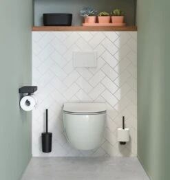 Tiger Carv - Toiletrolhouder Met Planchet - Zwart -Merkloos Shop 1132x1200