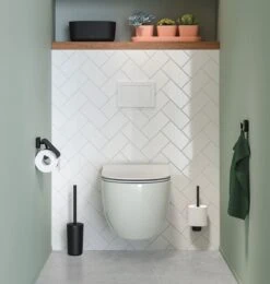 Tiger Carv - Toiletrolhouder Met Klep - Zwart -Merkloos Shop 1142x1200