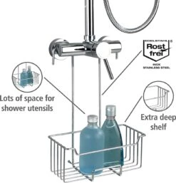 WENKO Doucherek Milo 25x36cm RVS Glanzend - Doucherek Zonder Boren - Doucherek Hangend -Merkloos Shop 1154x1200 4