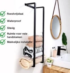Liviner Stainless Handdoekrek - Handdoekrek Badkamer - Zwart - Handdoekenrek - Handdoekhouder - RVS -Merkloos Shop 1161x1200 1