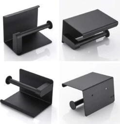 Toiletrolhouder - Wc Rol Houder Met Plankje - Inclusief Haakje - RVS - Waterbestendig - Zwart - Rheme -Merkloos Shop 1166x1200 1