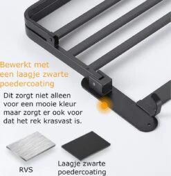 Handdoekrek – Handdoekenrek Badkamer – Badkamerrek – Doucherek – Handdoekhouder – Handdoekrek Badkamer – 60cm – Zwart -Merkloos Shop 1169x1200 1