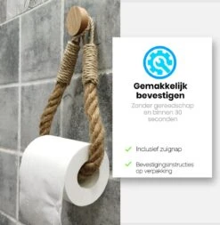 Jelta Toiletrolhouder Zonder Boren- Wc Rolhouder - Zuignap - Zelfklevend - Hout En Touw -Merkloos Shop 1170x1200 1