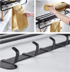 Handdoekrek – Handdoekenrek Badkamer – Badkamerrek – Doucherek – Handdoekhouder – Handdoekrek Badkamer – 60cm – Zwart -Merkloos Shop 1170x1200 2