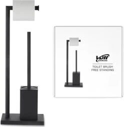 VDN Stainless Wc Rolhouder Staand - Wc Borstel Met Houder Zwart - Toiletrolhouder En Toiletborstel Met Houder - Vierkant - RVS - 2 In 1 -Merkloos Shop 1170x1200