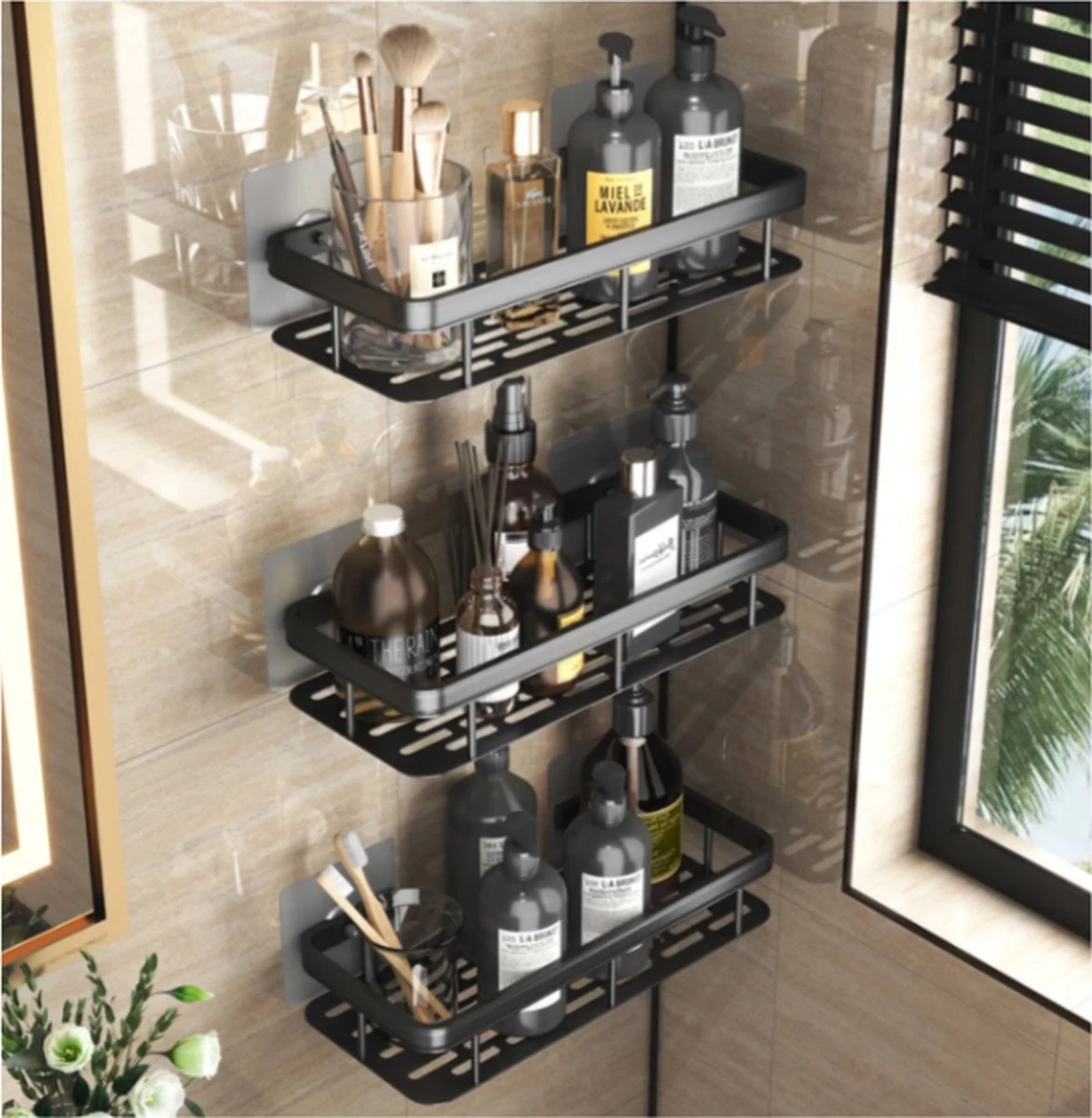 Merkloos Jawes- Wandrek- Zwart- 1stuk- Doucherek- Zonder Te Boren- Wandrek Zonder Boren- Wandrekje 7 Merkloos Jawes- Wandrek- Zwart- 1stuk- Doucherek- Zonder Te Boren- Wandrek Zonder Boren- Wandrekje - Afbeelding 5