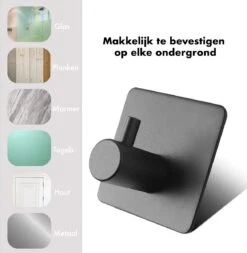 Toiletrolhouder Met Telefoonhouder - Zelfklevend / Boren / Zonder Boren - Incl. Handdoekhaakjes - WC Rolhouder - Zwart -Merkloos Shop 1173x1200 2