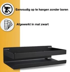 Merkloos GDRN - Doucherek Zwart - Zonder Boren - Doucherekjes - Hangend - Zwart - RVS 10 Merkloos GDRN - Doucherek Zwart - Zonder Boren - Doucherekjes - Hangend - Zwart - RVS -Merkloos Shop 1175x1200 3