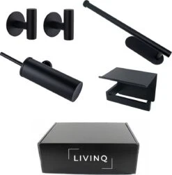 Toiletset Zwart 4-delig - Toiletaccessoireset - Toiletborstelhouder - Toiletrolhouder - Reserverolhouder - Handdoekhaakjes - RVS - Toilet Accessoires Set - Badkamer 14 Toiletset Zwart 4-delig - Toiletaccessoireset - Toiletborstelhouder - Toiletrolhouder - Reserverolhouder - Handdoekhaakjes - RVS - Toilet Accessoires Set - Badkamer -Merkloos Shop 1176x1200 1