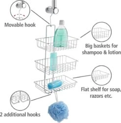 WENKO Doucherek Nivala 3-laags Chroom - Doucherek Zonder Boren - Doucherek Hangend -Merkloos Shop 1180x1200 1