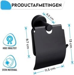 Sanics Toiletrolhouder Zwart Met Klep - WC Rolhouder RVS Inclusief Montage Set - Closetrolhouder -Merkloos Shop 1182x1200 2