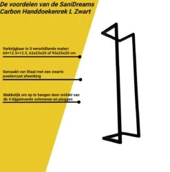 SaniDreams Carbon Handdoekenrek L Zwart - Staal - 90x25x20cm -Merkloos Shop 1183x1200 2