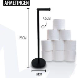 MM Brands WC Rolhouder - Toiletrol Houder Staand - WC Papier Rollenhouder Zonder Boren - Zwart -Merkloos Shop 1184x1200