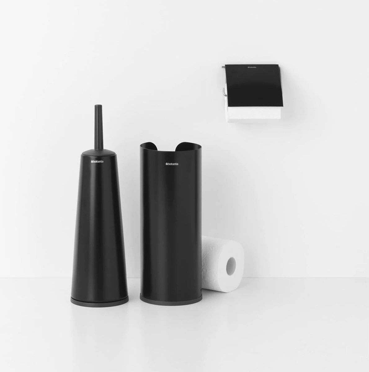 Brabantia ReNew Toiletaccessoires - 3-delig - Matt Black 4 Brabantia ReNew Toiletaccessoires - 3-delig - Matt Black - Afbeelding 2