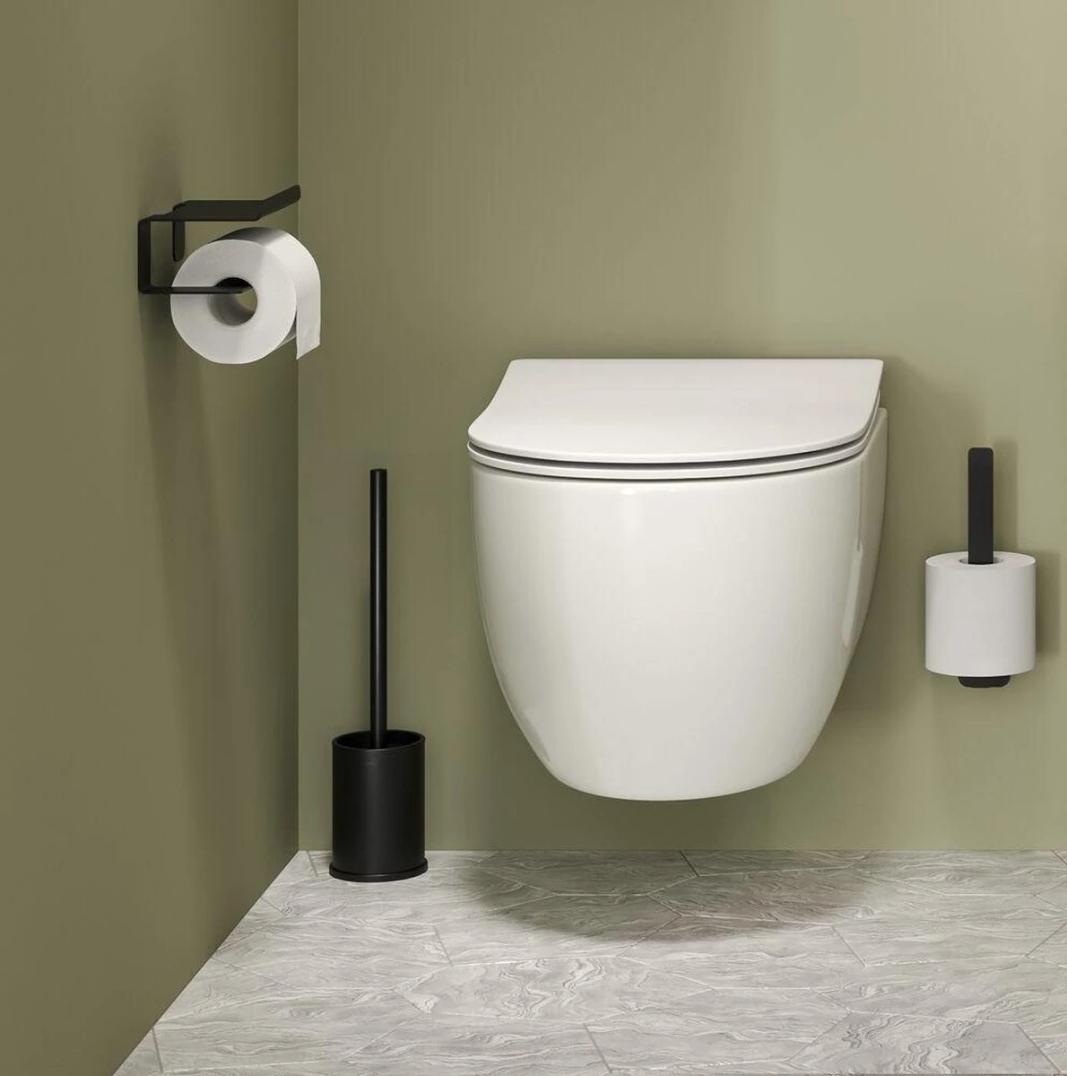 Tiger Colar - Toiletrolhouder Met Planchet - Zwart 5 Tiger Colar - Toiletrolhouder Met Planchet - Zwart - Afbeelding 3