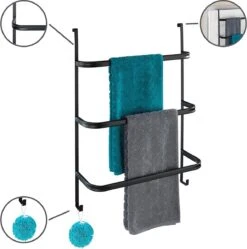 WENKO Handdoekhouder Irpinia 78x55cm Staal Zwart - Handdoekrek - Handdoekenrek Badkamer -Merkloos Shop 1191x1200 1