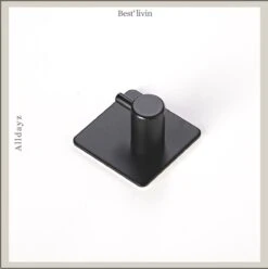 Merkloos Handdoekhaak 4 + 1 GRATIS Set Zonder Boren - RVS - Zwart - Vierkant Zelfklevend - Badjas - Theedoek Hanger Keuken Badkamer Handdoek Haakjes -Merkloos Shop 1194x1200 6