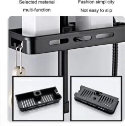 Merkloos Douchestang Opbergrek - Zonder Boren - Luxe - Zwart - Shampoohouder - Zeephouder - Opbergrek - Douche - Douchegelhouder -Merkloos Shop 1195x1200 5