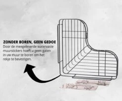 HouseLife™ Doucherek Zonder Boren - Zwart - Zelfklevend - Douchemand - Badkamer Doucherek – 30 Cm - Incl. 2 Sterke Muurstickers -Merkloos Shop 1200x1000 3