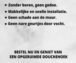 HouseLife™ Doucherek Zonder Boren - Zwart - Zelfklevend - Douchemand - Badkamer Doucherek – 30 Cm - Incl. 2 Sterke Muurstickers -Merkloos Shop 1200x1000 4