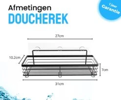 RVS Doucherek Zelfklevend Zonder Boren Zwart - Douchemandje Met 15KG Draagvermogen - Planchet Badkamerrek - Shower Rack - 31x10cm -Merkloos Shop 1200x1000 8