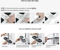 BOTC Doucherek - Zonder Boren - Doucherek Hangend – Badkamer Organizer – Douche Organizer - Doucherekje -Merkloos Shop 1200x1003 1