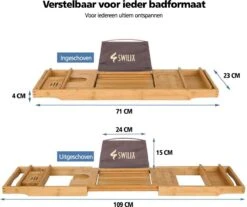 SWILIX ® Badplank - Uitschuifbaar - Voor In Bad - 71 Tot 108 Cm - Met Houder - Hout 12 SWILIX ® Badplank - Uitschuifbaar - Voor In Bad - 71 Tot 108 Cm - Met Houder - Hout -Merkloos Shop 1200x1004 5