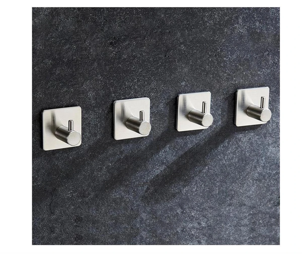 Handdoekhaak Set Zonder Boren RVS Vierkant Zelfklevend - Badjas - Theedoek Hanger - Keuken - Badkamer - Handdoek Haakjes 14 Handdoekhaak Set Zonder Boren RVS Vierkant Zelfklevend - Badjas - Theedoek Hanger - Keuken - Badkamer - Handdoek Haakjes - Afbeelding 12