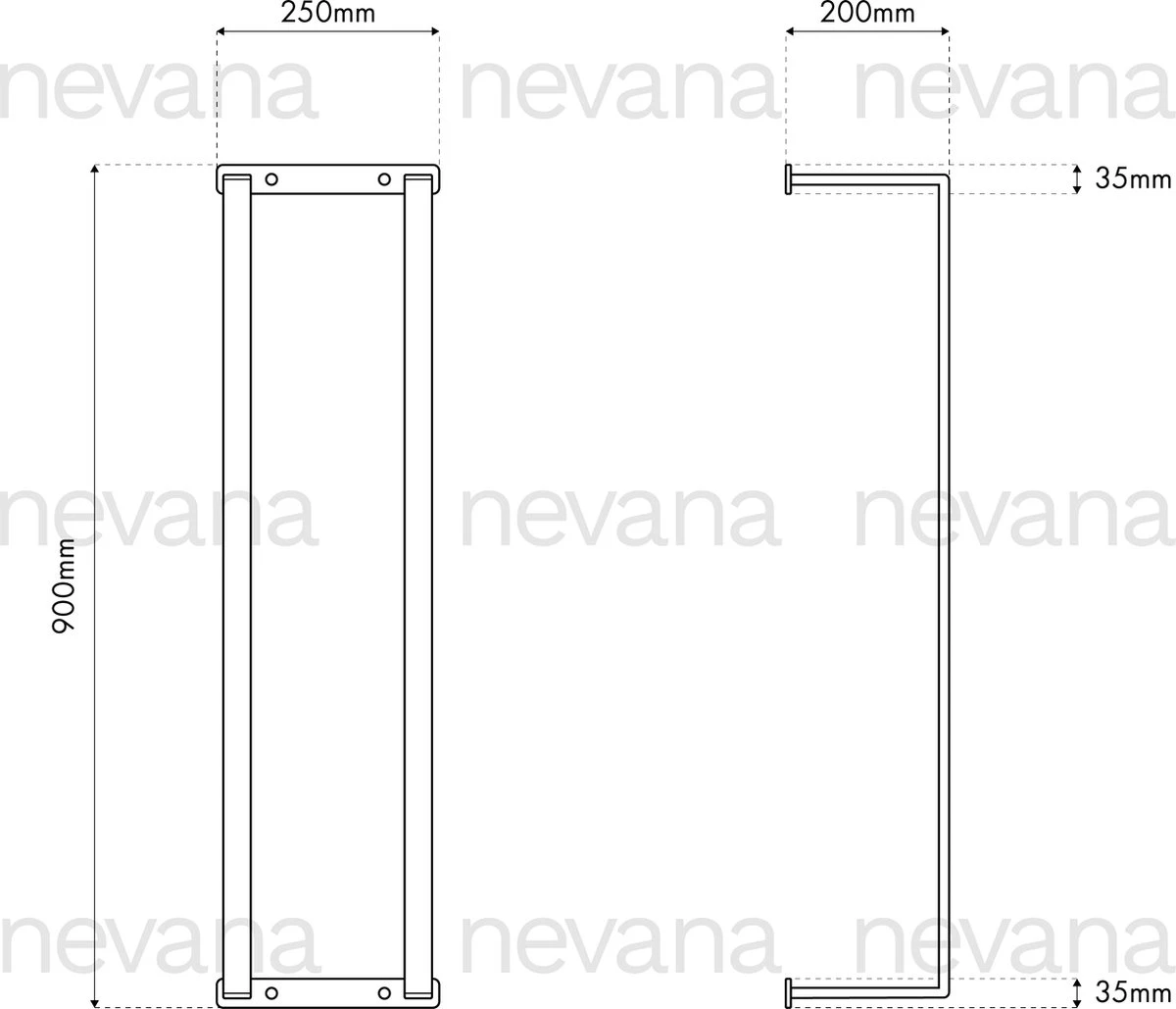 Handdoekrek 95x25x20 - Handdoekstang - Badkamer En Keuken - Industrieel - Mat Zwart - RVS 9 Handdoekrek 95x25x20 - Handdoekstang - Badkamer En Keuken - Industrieel - Mat Zwart - RVS - Afbeelding 7