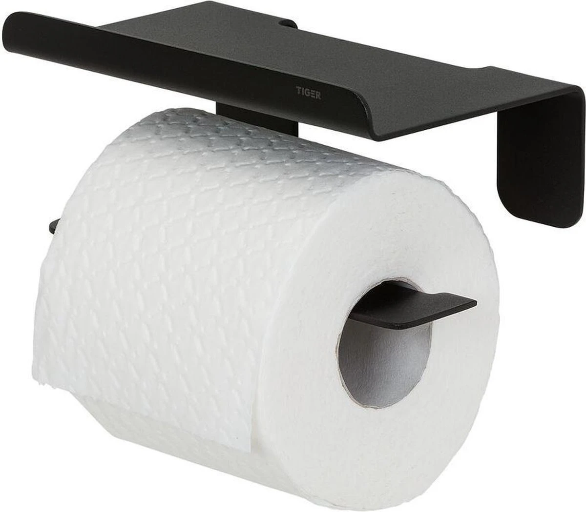 Tiger Colar - Toiletrolhouder Met Planchet - Zwart 3 Tiger Colar - Toiletrolhouder Met Planchet - Zwart